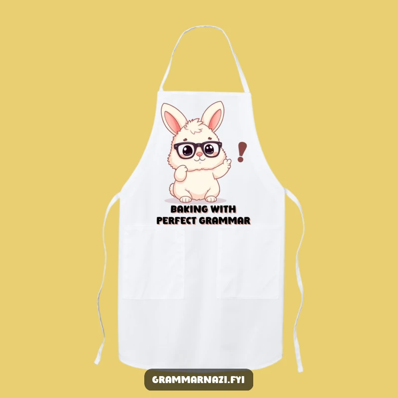Funny Bunny Grammar Apron - Cook with Correctness - Great Kitchen Gift