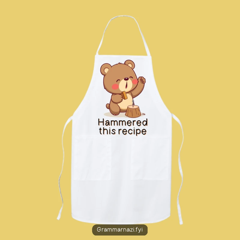 Funny Bear Apron: Determined Carpenter For Kitchen And Hilarious Gift