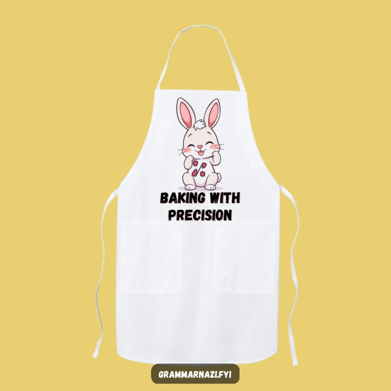 Funny Bunny Apron: Punctuation Police Bunny, Hilarious Kitchen Grammar Gift