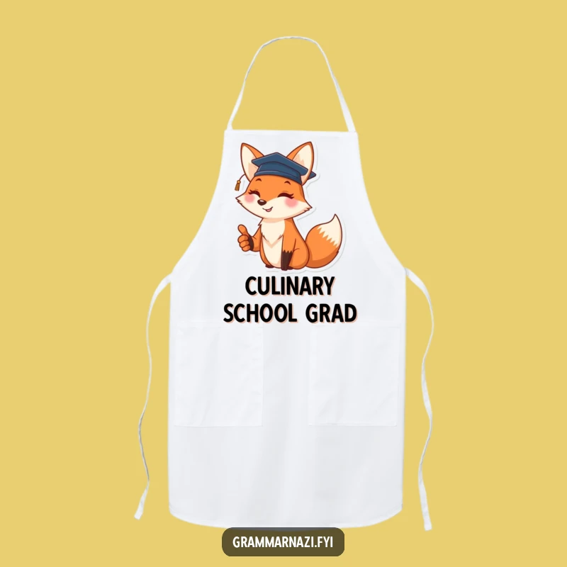 Funny Fox Graduation Apron - Cook with Celebration - Great Kitchen Gift