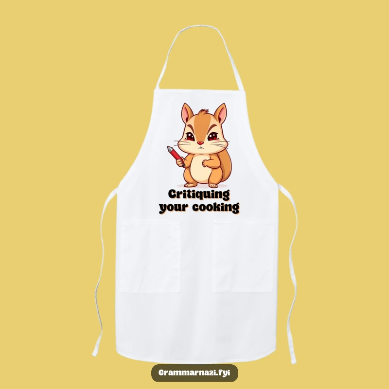 Funny Squirrel Editing Apron - Cook with Precision - Great Kitchen Gift