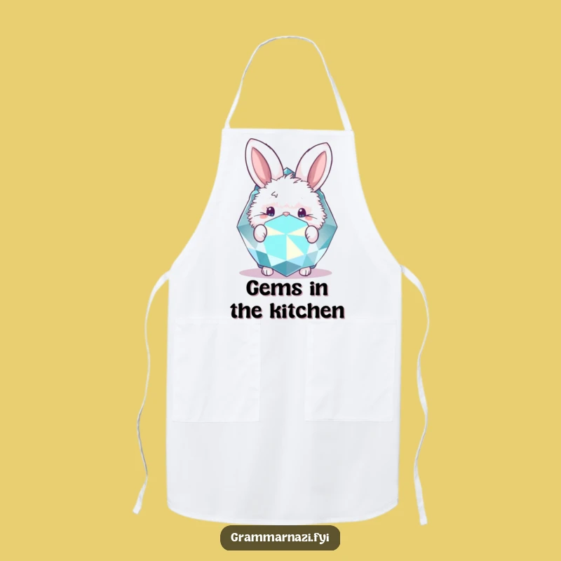 Funny Bunny Gemstone Apron: Bake with Sparkle and Charm