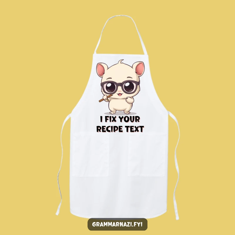 Funny Chef's Grammar Apron: Creature Erasing Apostrophe While Cooking, Kitchen Gift