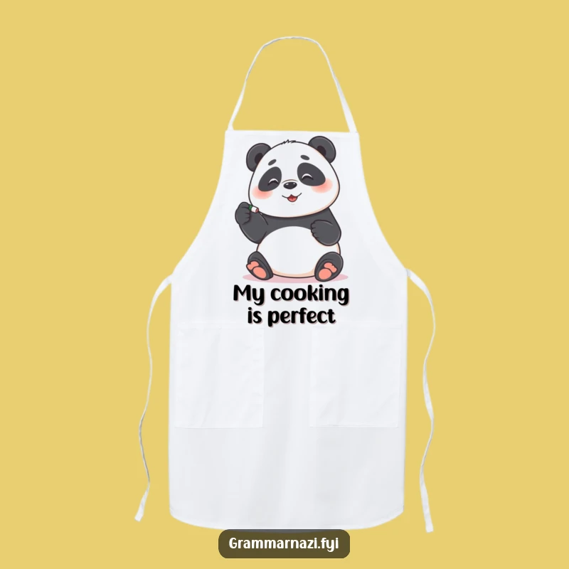 Funny Panda Grammar Apron: Edit with Precision, Perfect Funny Gift
