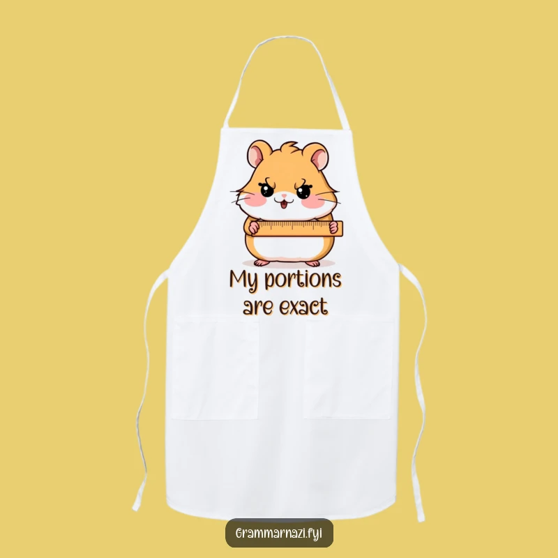 Precise Hamster Funny Apron: Ruler Holder, Kitchen Gift