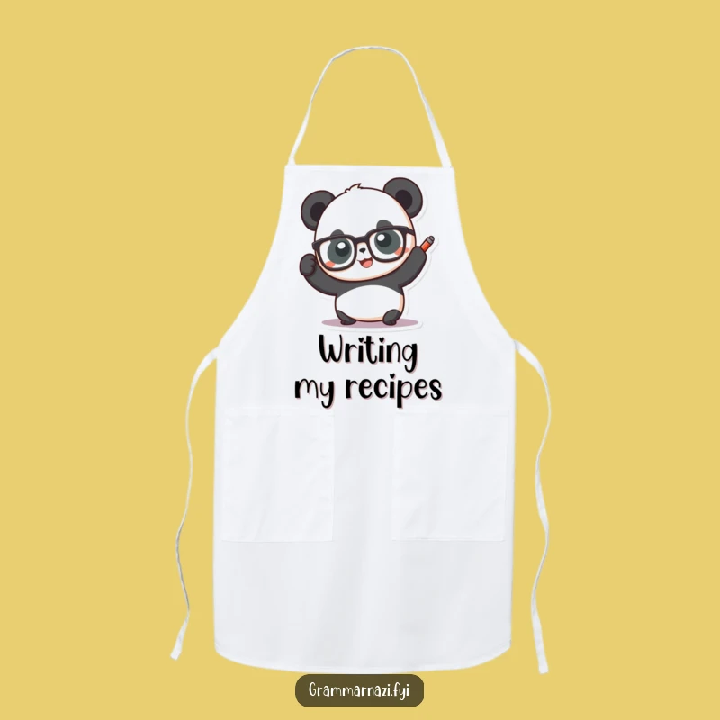 Funny Panda Scholar Apron: Hilarious Chef's Kiss for Smart Cooks & Bakers