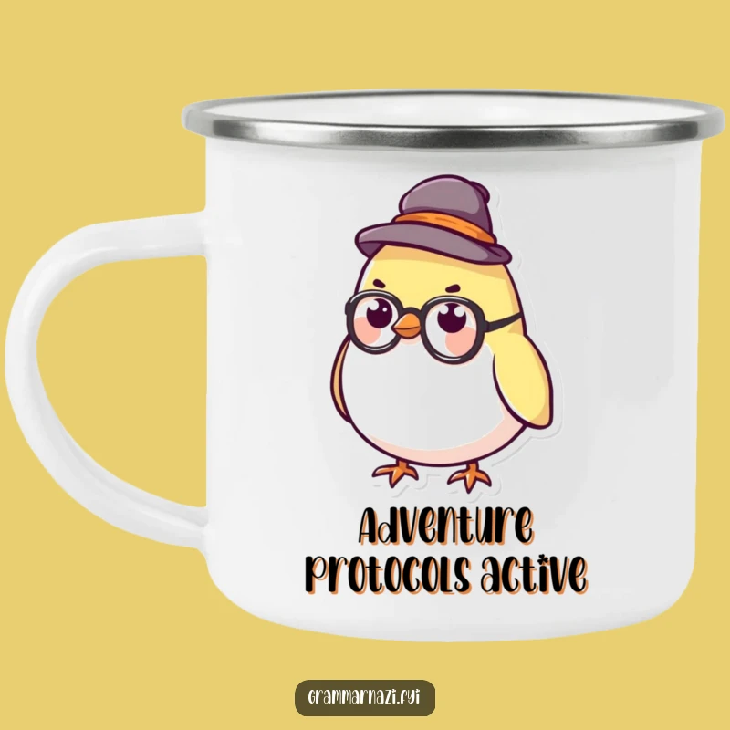 Wise Bird Funny Camping Mug: Stern Scholar, Adventure Gift