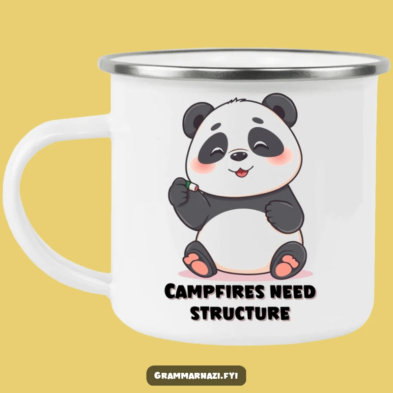Funny Panda Grammar Camping Mug: Precise Adventure Brew, Funny Gift