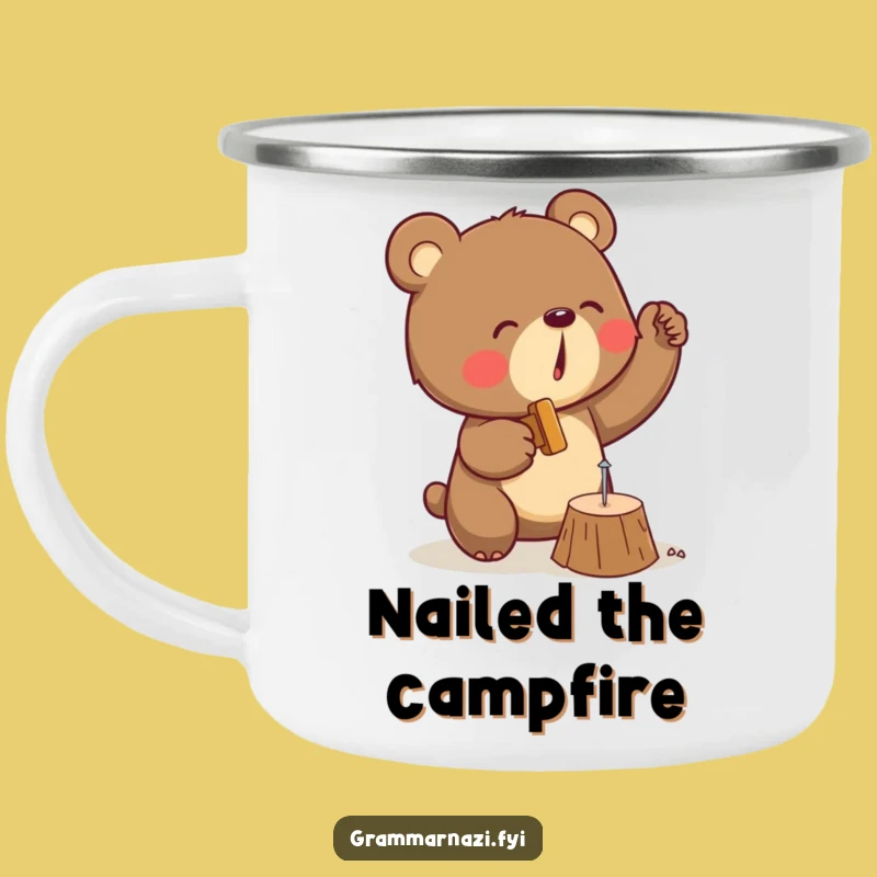 Funny Bear Camping Mug: Determined Carpenter For Outdoor Hilarious Adventures