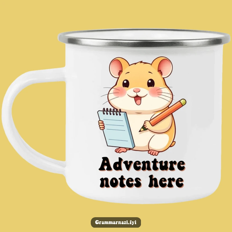Funny Hamster Camping Mug: Hilarious Outdoor Companion for Your Coffee and Notes