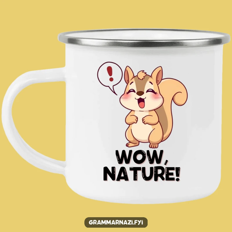 Funny Squirrel Gasp Camping Mug: Adventure Expressed with Humor