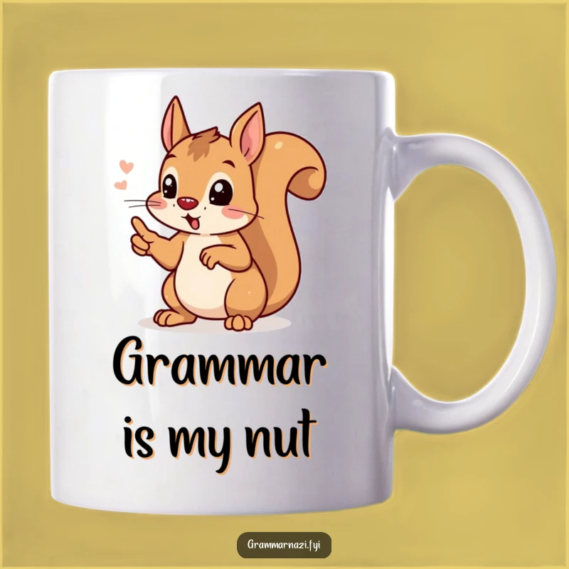 Funny Grammar Squirrel Mug: Hilarious Gift for Writers & Punctuation Pros