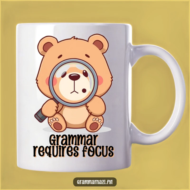 Funny Bear Magnifying Comma Mug: The Ultimate Grammar Gift for Pun Lovers