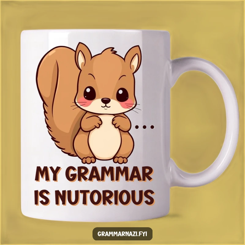 Funny Squirrel Grammar Master Mug: A Hilarious Gift for Proofreaders and Writers