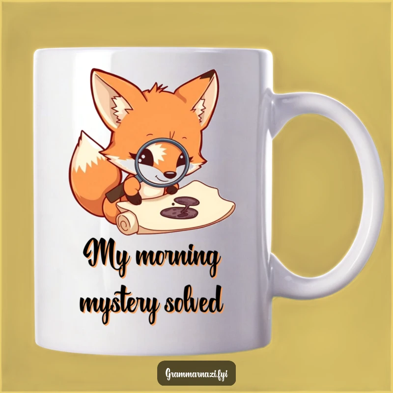Funny Fox Detective Mug: Curious Investigator Gift for Book Lovers