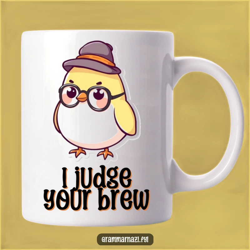 Serious Bird Funny Mug: Stern Owl Scholar, Perfect Gift for Bookworms