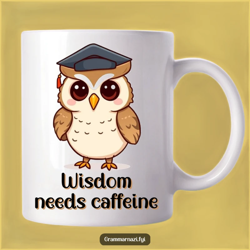 Funny Owl Punctuation Expert Mug - Whimsical Grammar Correction Gift
