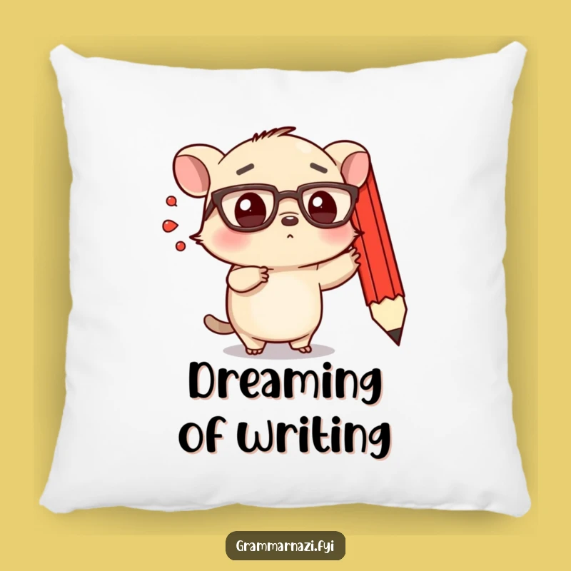 Funny Determined Creature Pillow: Cozy Spectacled Comfort, Perfect Humorous Accent!