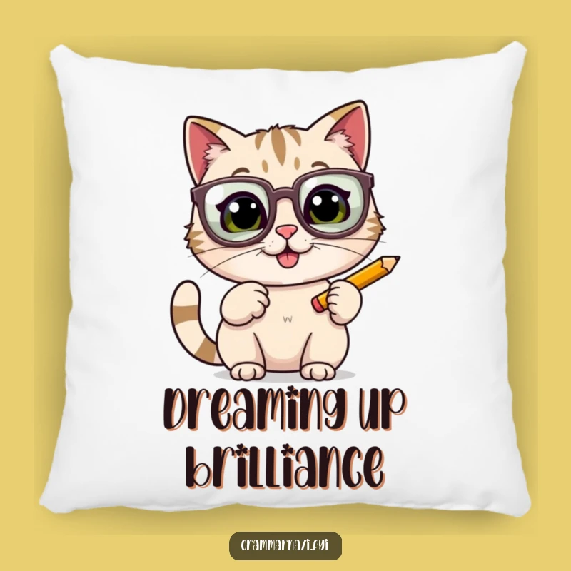 Funny Cat Scholar Pillow: Comfy & Hilarious Accent for Cat Lovers