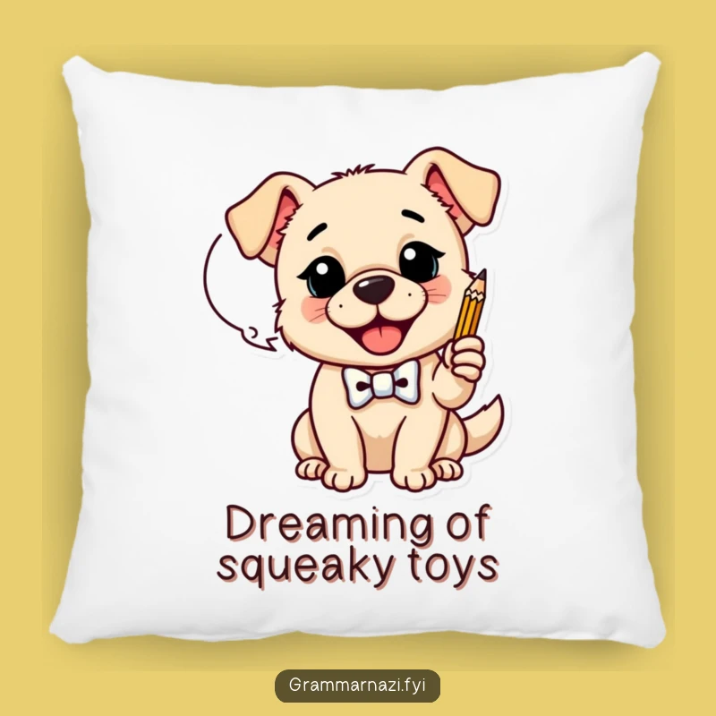 Funny Dog Bow Tie Pillow: Cozy Thinker, Perfect Funny Gift