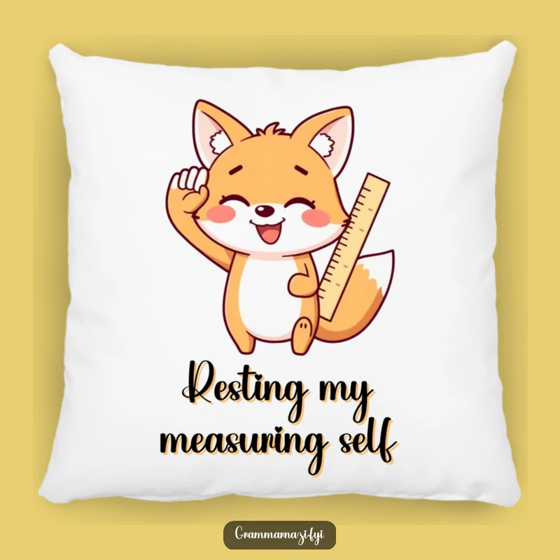 Funny Kawaii Fox Salute Pillow, Enthusiastic Ruler Cushion Gift