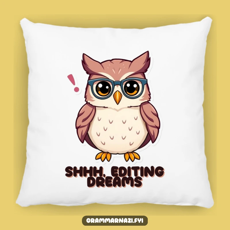 Funny Owl Grammar Pillow: Soft Proud Spectacles, Perfect Funny Gift for Cozy Learning