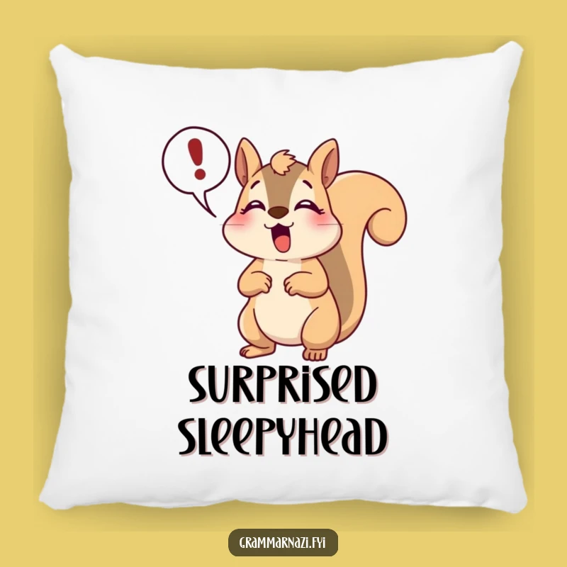 Funny Squirrel Gasp Pillow: Comfort Meets Comedy for Your Cozy Nook
