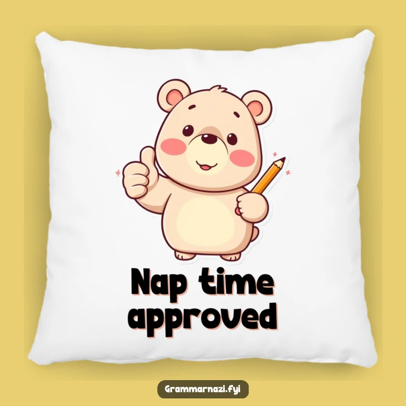 Funny Bear Thumbs Up Pillow: Cozy Comfort and Happy Pencil Support