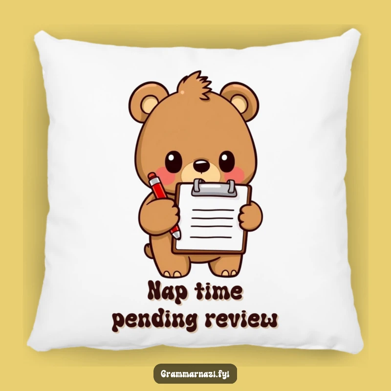 Funny Bear Pillow: Cozy Inspector Bear Pillow, Hilarious Comfort Gift