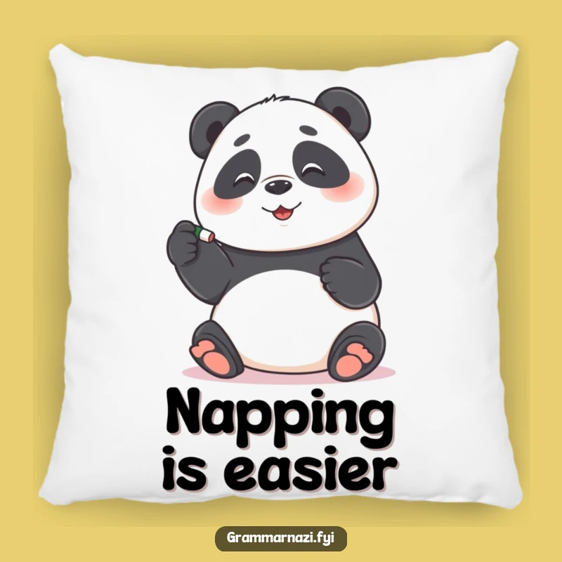 Funny Panda Grammar Pillow: Cozy Perfectionist, Perfect Funny Gift