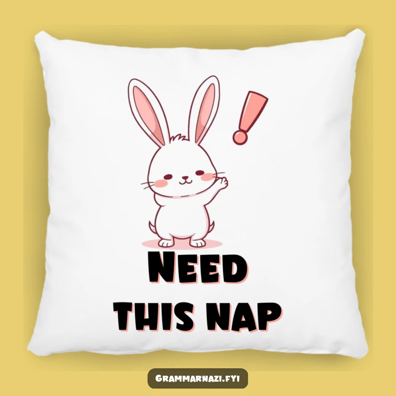 Funny Rabbit Exclamation Pillow: Soft Determined Point, Perfect Funny Gift for Cozy Statements