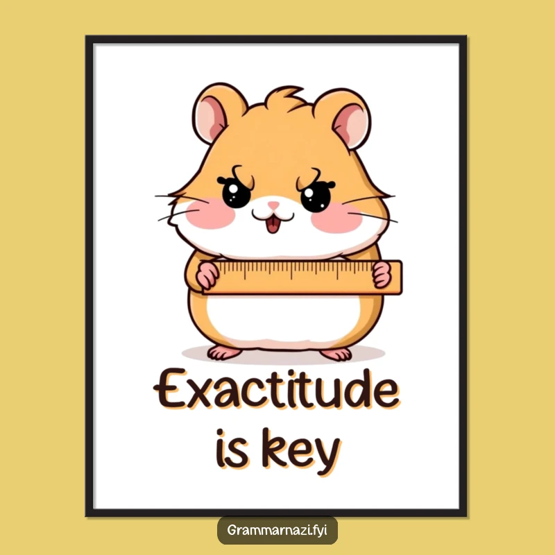 Stern Hamster Digital Art: Ruler Holder, Instant Download Gift