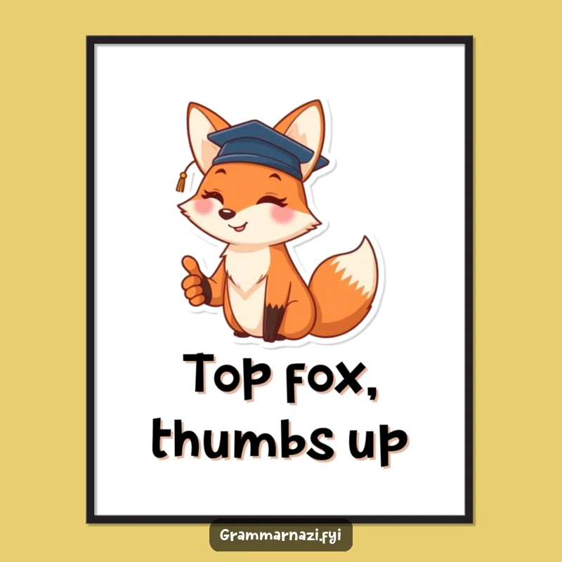 Funny Fox Graduation Digital Art - Cheerful Decor for Laughs - Instant Gift