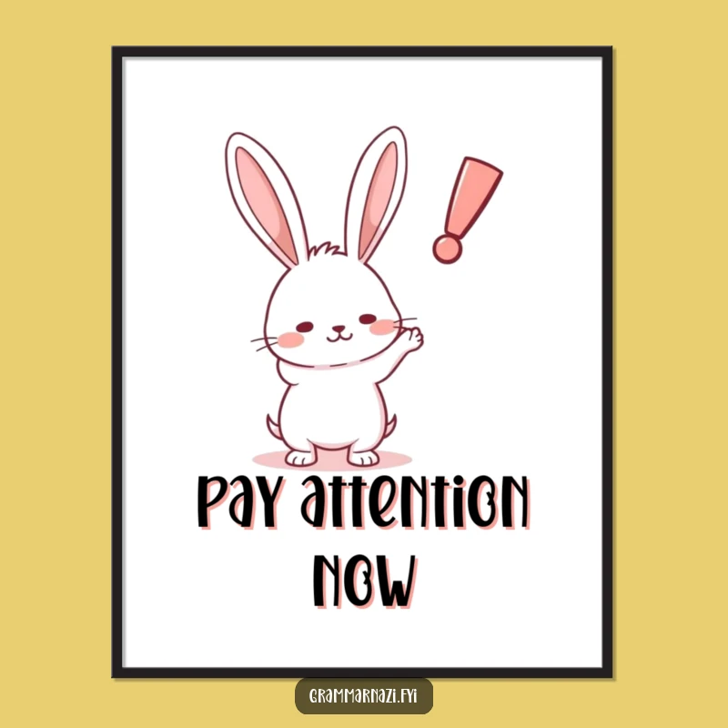 Funny Rabbit Exclamation Digital Art: High-Quality Determined Point, Perfect Funny Gift Download