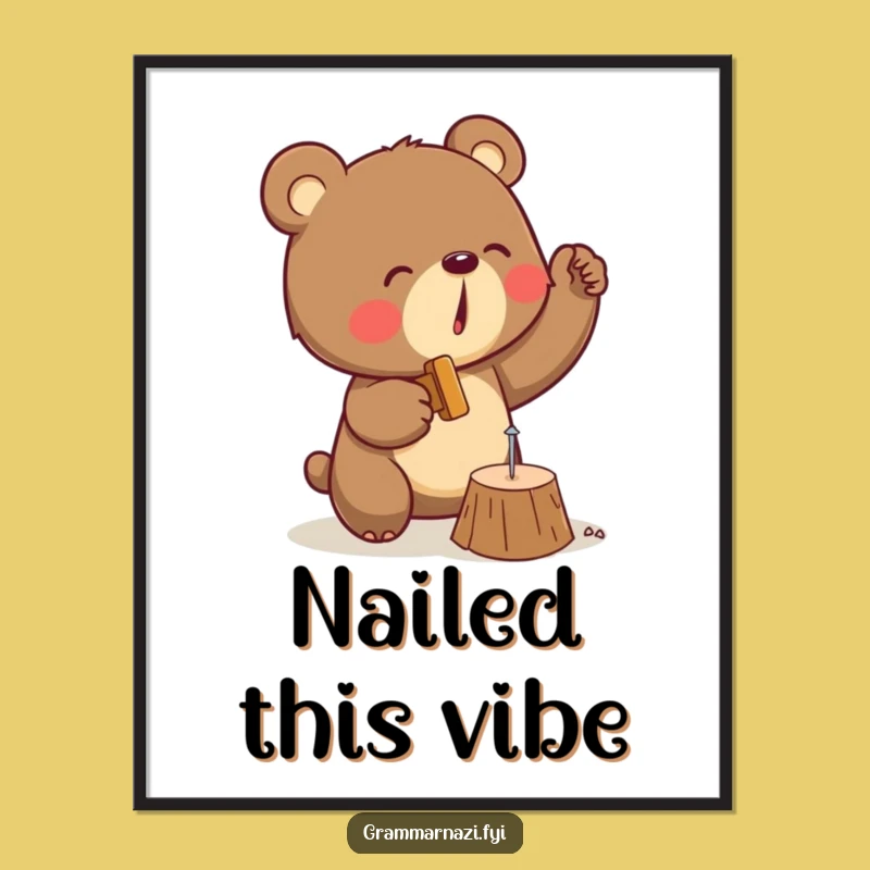 Funny Bear Digital Art: Determined Carpenter Ready For Hilarious Framing