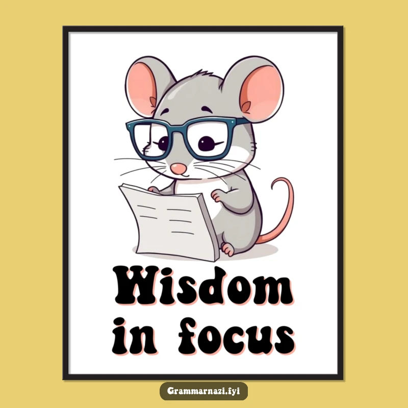 Funny Mouse Scholar Digital Art: Printable Intellectual Humor for Your Space!