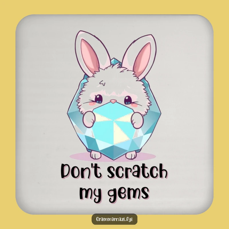 Funny Bunny Gemstone Drink Coaster: Protect Surfaces with Charm