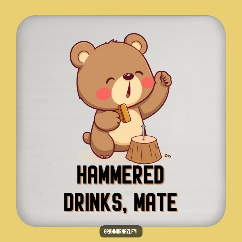 Funny Bear Coaster: Determined DIYer Protecting Surfaces With Hilarious Charm