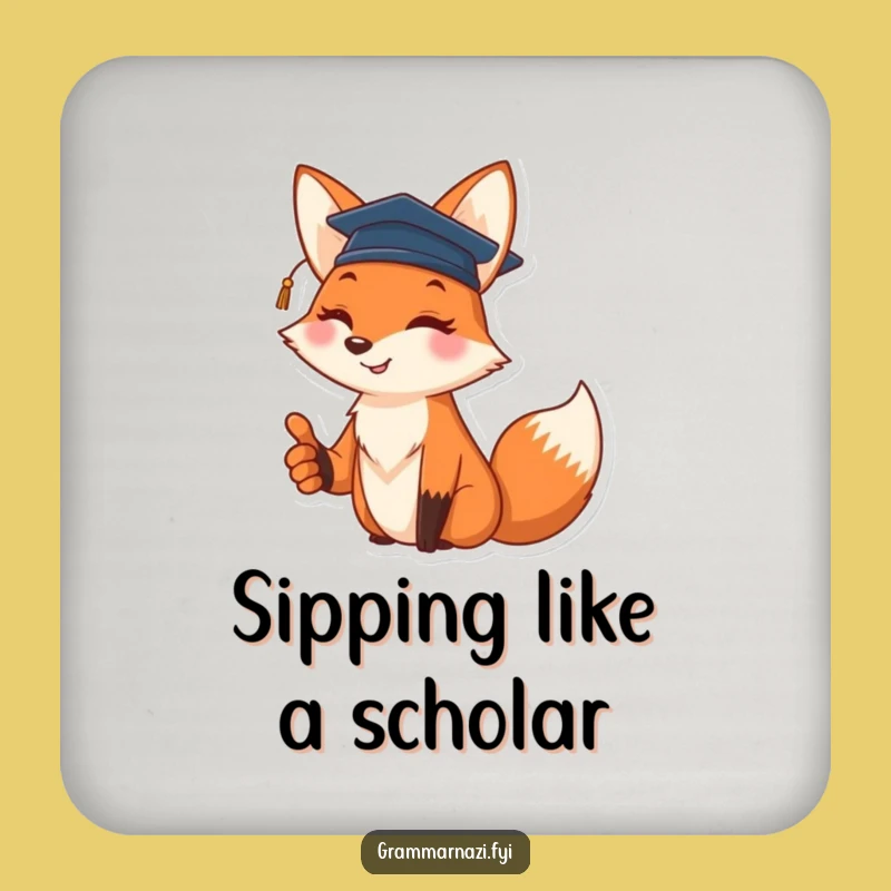 Funny Fox Graduation Coaster - Celebrate with Cheers - Great Gift