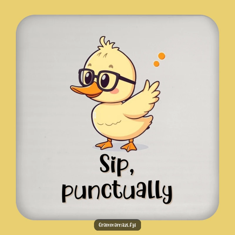 Funny Grammar Duck Coaster: Protect Surfaces with Punctuation Polish