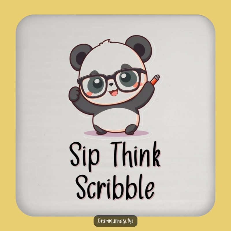 Funny Panda Scholar Coasters: Hilarious Protection for Tables, Smart Decor