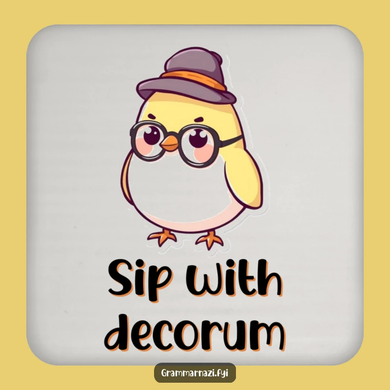 Smart Bird Coaster: Stern Scholar, Funny Decor Gift