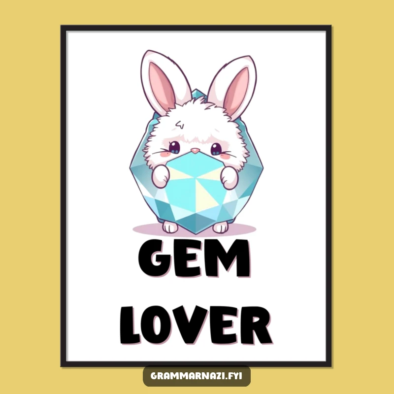 Funny Bunny Gemstone Poster: Add Whimsy to Your Walls