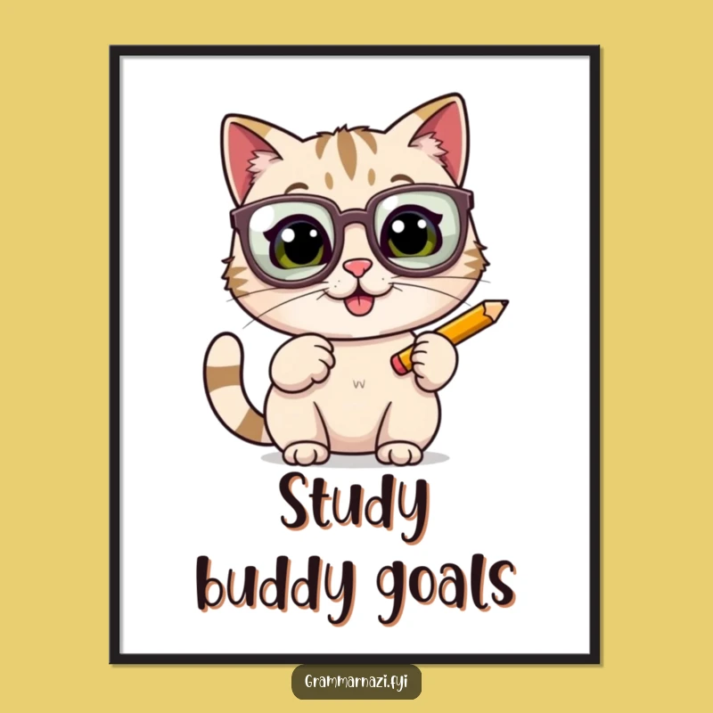 Funny Cat Scholar Poster: Hilarious Wall Art for a Witty & Cozy Home