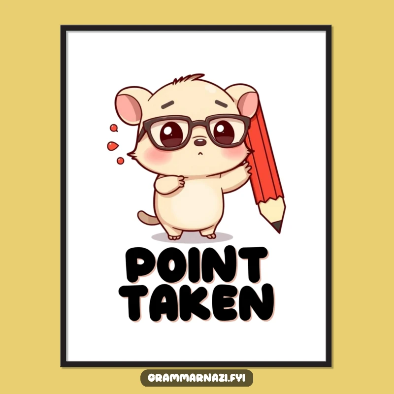 Funny Determined Creature Poster: Spectacled Pointer Art, Perfect Motivational Decor!