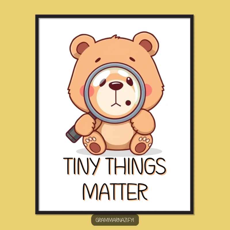 Funny Grammar Bear Poster: Decorate Your Space with Punctuation Puns!