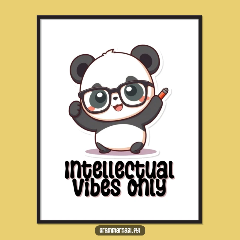 Funny Panda Scholar Poster: Hilarious Art Print for a Witty & Smart Decor