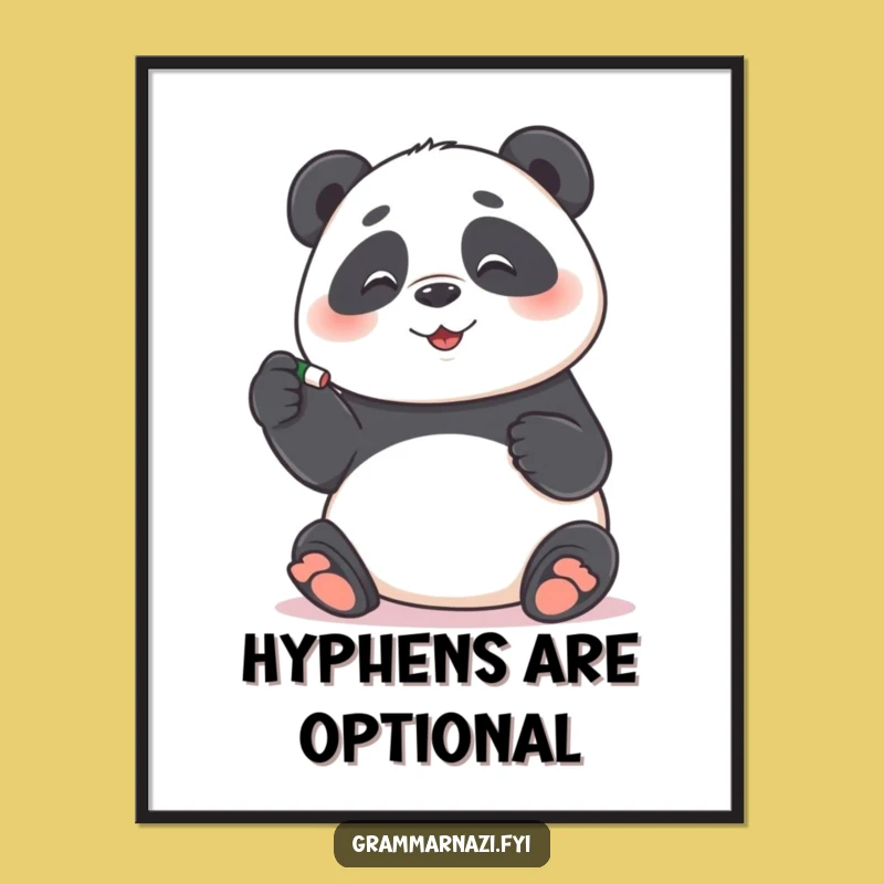 Funny Panda Grammar Poster: Precise Art, Perfect Funny Gift Decor