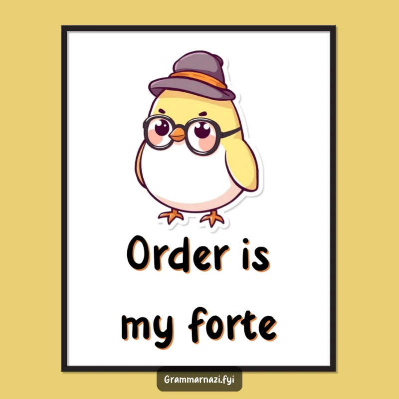 Scholarly Bird Funny Poster: Stern Owl, Wise Decor for Any Room