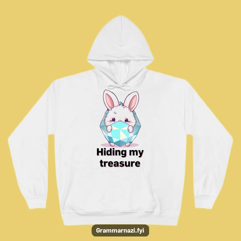 Cozy Funny Bunny Gemstone Hoodie: Snuggle Up with Sparkle